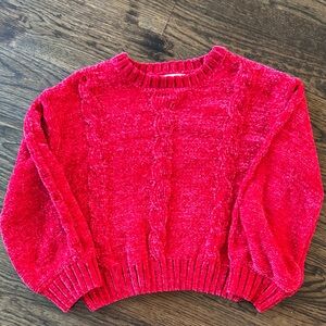 Jessica Simpson Vibrant Red Soft Cable Knit Sweater
